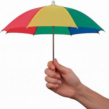 Imagem de Sombrinha de Frevo pra Fantasia de Carnaval Colorida e Pequena - Fanta