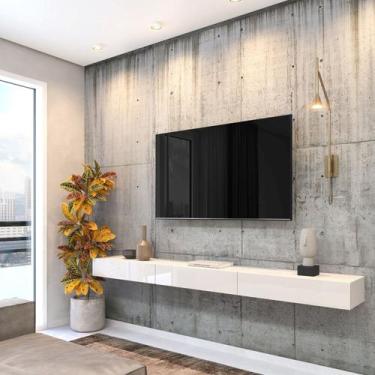 Imagem de Rack Suspenso para TV até 75 Polegadas 200cm 3 Portas MDF Off White Di