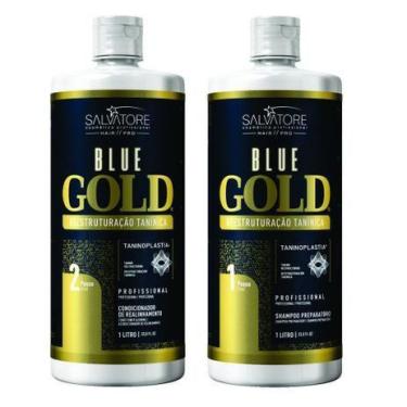 Imagem de Salvatore Escova Blue Gold 2x1 Litro e Condicionador
