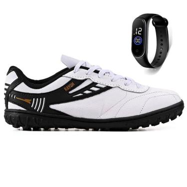 Imagem de Kit Chuteira Campo Society Couro Grama Sintetica + Relogio Adulto-Unissex