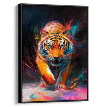 Imagem de Quadro decorativo Caminhar do Tigre - Mioquadros, 160x100 cm, Preto