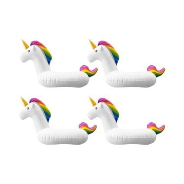 Imagem de Suporte Inflável Rosa Para Bebidas Em Formato De Flamingo, Boia De Pis