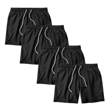 Imagem de Kit 4 Shorts Bermuda Masculino Tactel Liso Praia Academia-Masculino
