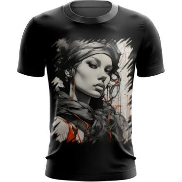 Imagem de Camiseta Dryfit Pintura a Carvão Mulher Arte Esfumaçada 3 - Kasubeck S