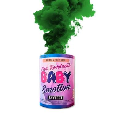 Imagem de Fumaça Colorida Chá Revelação Lata Baby Emotion Skyfest - Verde, VERDE