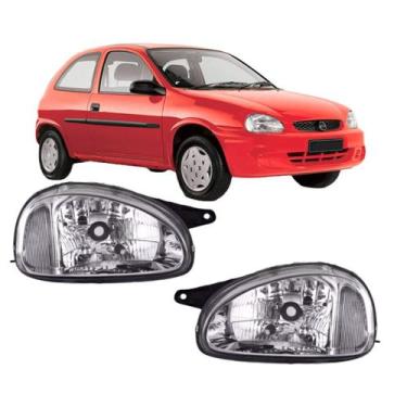 Imagem de Par farol corsa wind 1994 a 2000 mascara cromado vidro - BBS / AI