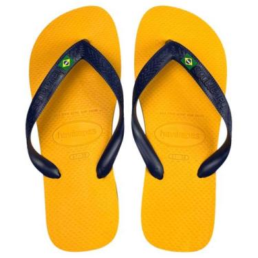 Imagem de Chinelo Havaianas Unissex Brasil Bandeira Original Legítima Cor:Amarel
