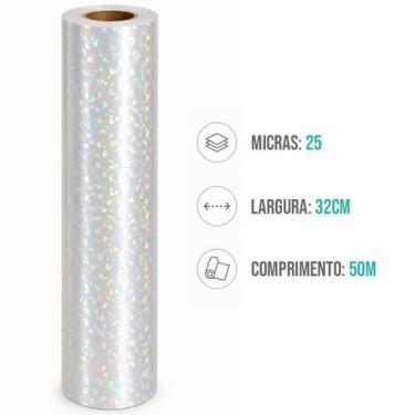 Imagem de BOPP Holográfico Diamante para Laminação a Quente Filme 25 Micras Bobi