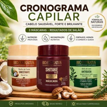 Imagem de BioExtratus Cronograma Capilar 3X250g Antiqueda, Umectante, Shitake Hi