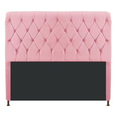 Imagem de Cabeceira 160 Cm Queen Size Com Capitonê Suede Rosa Bebê