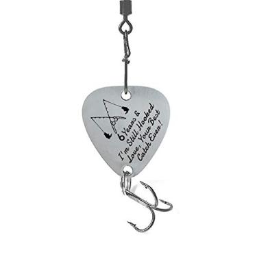 Imagem de Liduola 6 anos de casamento 6 anos e eu ainda estou com gancho amor o seu melhor captura de todos os tempos – isca de pesca presente masculino de aniversário de Natal Dia dos Namorados pescador presentes para marido/namorado