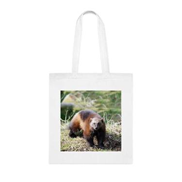 Imagem de Sacola Wolverine na luz do sol, presente divertido, bolsa de ombro, bolsas reutilizáveis, cesta de Natal de aniversário, ideia de presente, Branco