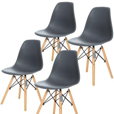 Imagem de Conjunto 4 Cadeiras Charles Eames Eiffel Cinza Escuro - Kza Bela