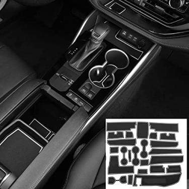 Imagem de Xodouhi Apto para Toyota Highlander 2020 2021 2022 forros de suporte de copo ranhura da porta do carro tapetes anti-sujos interior personalizado premium conjunto de 22 peças (prata)