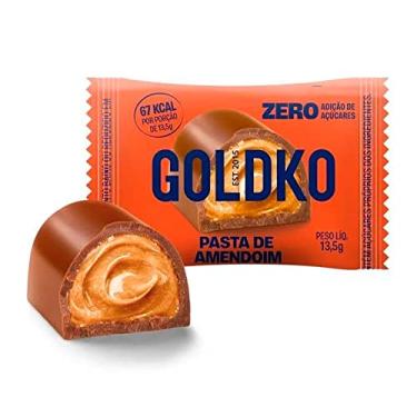 Imagem de Bombom de Chocolate ao Leite Recheado com Pasta de Amendoim Zero Adição de Açúcares 13,5g - GoldKo