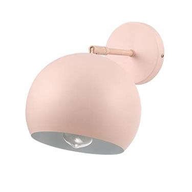 Imagem de Globe Electric Arandela de parede Molly 52078 Molly com plugue de 1 luz ou arame, rosa fosco, detalhe de madeira sintética, lâmpada não incluída