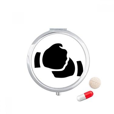 Imagem de Salute Gesture Outline Padrão Pílula Bolso Caixa de Armazenamento de Remédio Dispensador de Recipiente