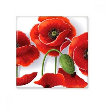 Imagem de Pintura de flores vermelhas pétalas de milho frutas cerâmica azulejo brilhante decalque pedra adornada tijolo vitrificado