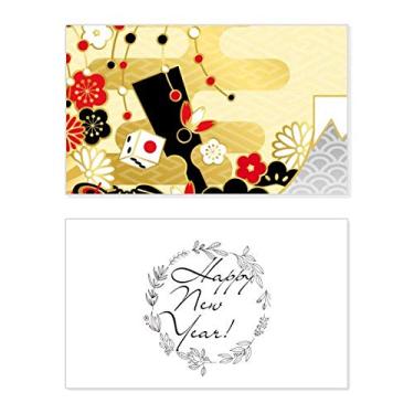 Imagem de Golden Sakura Geometria Flores Padrão Ano Novo Festival Cartão Bless Mensagem Presente