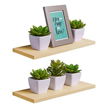 Imagem de Kit 2 Prateleiras 30 x 10cm Bege Claro Suporte Invisível