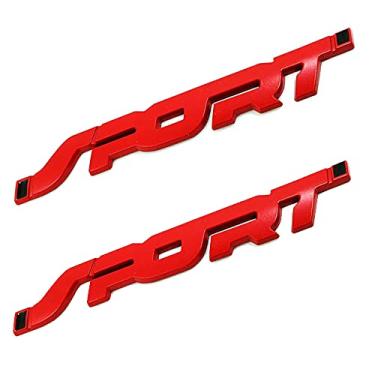 Imagem de Adesivo esportivo de carro de metal 3D da Huayt, 2 unidades, decalques de emblema com logotipo de porta-malas traseiro para para-choques de carro premium compatíveis com Ford/JEEP/BMW/Dodge Ram/Cadillac/Benz/Chrysler/Toyota/Nissan/Chevrolet