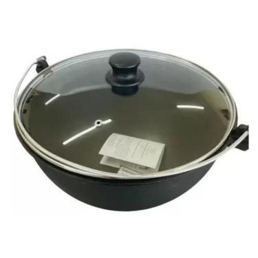 Imagem de Panela Polenteira Ferro Fundido 5 Litros Com Tampa De Vidro