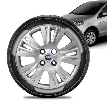 Imagem de Calota Fiat Palio Essence aro 13 2014 a 16 prata Emb Azul