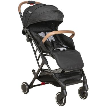 Imagem de Carrinho Bebê Kiddo Sprint Berço Passeio Fecha Uma Mão Capota Retrátil FPS 50+ Reclinável Leve Compacto Dobrável Para Viagem 0 a 15 Kg Preto com Cinza