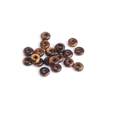 Imagem de GEM-Inside 20 peças de anéis de 10 mm amarelo natural olho de tigre jaspe pedra Rondelle Donuts espaçador contas para fabricação de joias contas energia chacra pedra