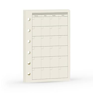 Imagem de Refil para agenda, caderno de bolso, refil de fichário para 6 furos, filofax/diário pessoal, qualidade de 100 g/m², refil A7 de 45 folhas/90 páginas, 11 x 8 cm. Harphia