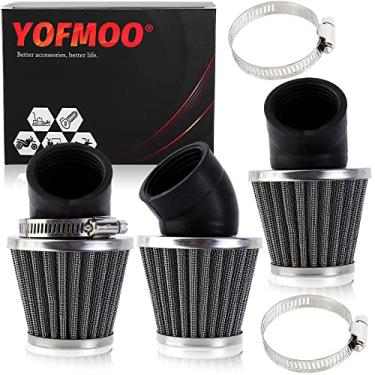 Imagem de YOFMOO 3 peças 1,6 polegadas 41 mm 42 mm 43 mm filtro de ar 45 graus angular compatível com 125cc-150cc 200cc 250cc motocicleta ATV Quad Scooter Go Kart Ciclomotor Dirt Pocket Mini Super Bike GY6 PZ24 PZ30 CG