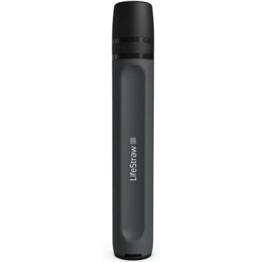 Imagem de LifeStraw Filtro de água pessoal da série Peak para caminhadas, acampamento, viagens e preparação para emergências, 1 pacote, cinza escuro