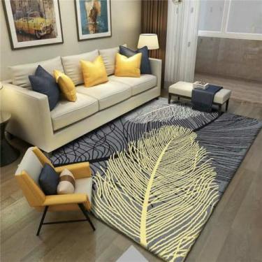 Imagem de Quarto quadrado impresso tapete sala de estar janela de sacada cobertor de mesa de chá pode ser lavado na máquina cobertor de cabeceira doméstico, folhas caídas, 100cm x 200cm