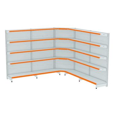 Imagem de Gondola Parede 170 Fit Ate 4 Metros 1 Canto Branco 25b Pe La