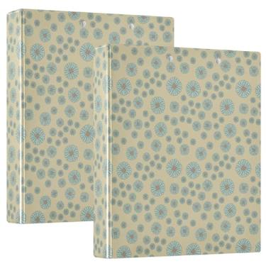 Imagem de Fichários de caderno de margaridas azuis claras, três anéis, fichários de caderno de uma polegada e meia com prancheta, pacote com 1/2 material escolar capa dura