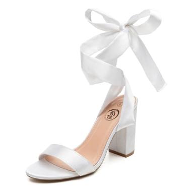 Imagem de Trary Salto feminino rosa roxo nude vermelho preto com cadarço salto grosso para mulheres, salto com tiras para mulheres, salto stripper plataforma alta, salto largo confortável amarrar, bico aberto