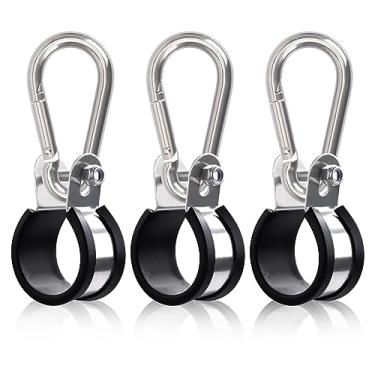 Imagem de Ailbiuko Braçadeira de linha de ar de aço inoxidável, suporte de montagem para montagem de braçadeiras de almofada para kit de mangueira de ar de 7,6 cm - One Wrap