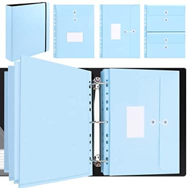 Imagem de Uquelic Organizador grande de documentos, porta-documentos com 8 envelopes de documentos de plástico expansíveis tamanho A4 e 4 tamanho A5 para arquivos de papel importantes, fotos, cartas, etiquetas