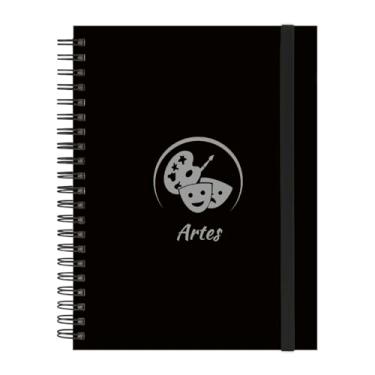 Imagem de Caderno Universitário Plus 10 Matérias Profissões Artes (Preto e Prata)