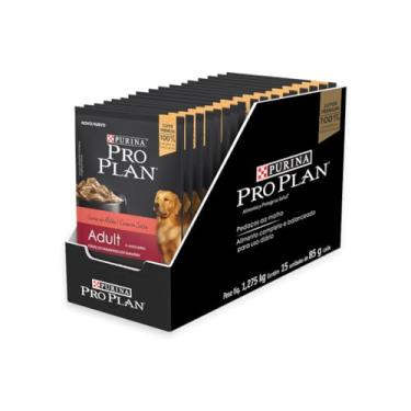 Imagem de Pack Ração Úmida Proplan Para Cães Adultos Sabor Carne - Com 15 Sachês 100g