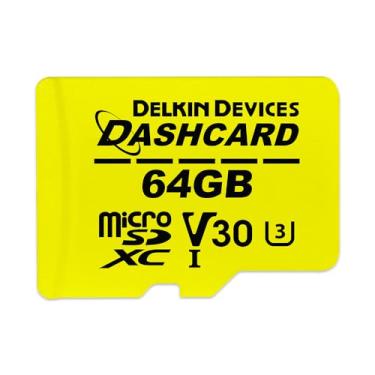 Imagem de Cartão microSD Delkin 64GB UHS-I U3/V30 com adaptador – DASHCARD | Cartão de memória de alta resistência para câmeras Dash, câmeras de segurança, GoPro e mais | Até 140.000 horas de uso | Desempenho