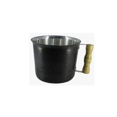 Imagem de Caneca Leiteira Fervedor Canecão Alumínio Preto 16 cm Diâmetro 2 litro com Tampa