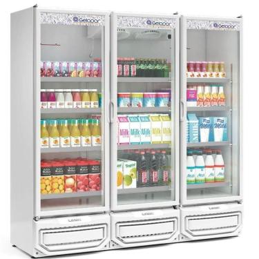 Imagem de Expositor Vertical 3 Portas De Vidro Gcvr1450 Gelopar Refrigerador 1468 Litros Branco 220v