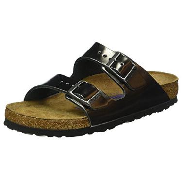 Imagem de Birkenstock Arizona Palmilha macia de couro antracite metálico 35 (EUA feminino 34-4,5) estreita