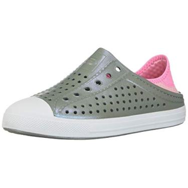 Imagem de Tênis infantil Skechers Cali Gear Guzman Steps (criança pequena/criança grande) cinza/rosa 3 criança pequena M