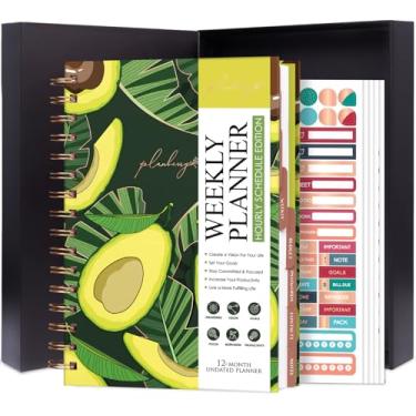Imagem de PLANBERRY Agenda horária Premium – Organizador semanal sem data com horários e orçamento mensal – Gerenciamento de tempo, definição de metas, lista de tarefas e rastreador de hábitos – 17,9 cm x 21,5