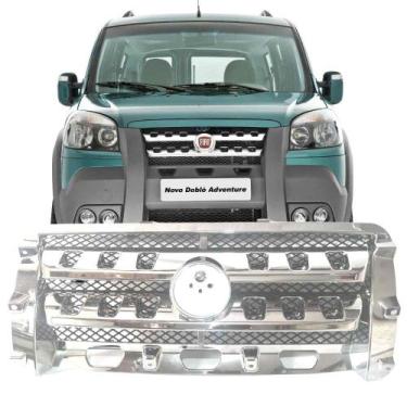 Imagem de Grade Dianteira  Superior Doblo Adventure Cromado 2010 2011 2012 2013 