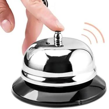 Imagem de Campainha Sino De Mesa Hotel Bar Cozinha Recepção em metal - Interpont