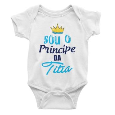 Imagem de Body Bebê Infantil Sou o Príncipe da Titia Frase Branca - Del France, 