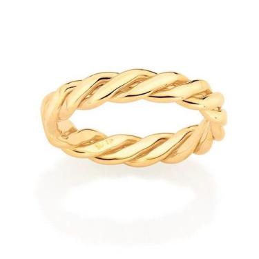 Imagem de Anel banhado ouro 3x 24k 18k e 22k masculino rommanel unissex torcido 